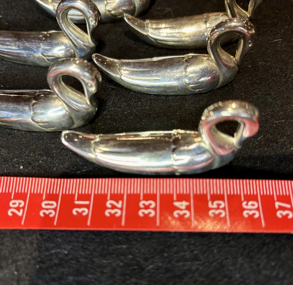 Set of 6 Art Deco Silverplate Swan Knife Rests - Tableware