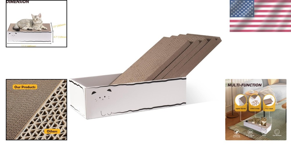 Large Cat Scratcher with Reversible Design - Fun & Protective Indoor Solution