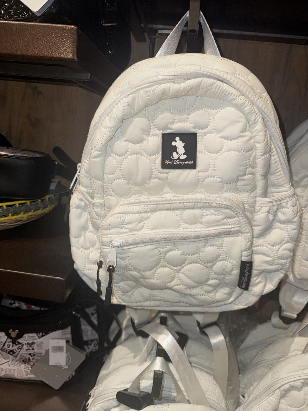 2026 Walt Disney World White Quilted Minnie Mouse MINI Backpack BNWT