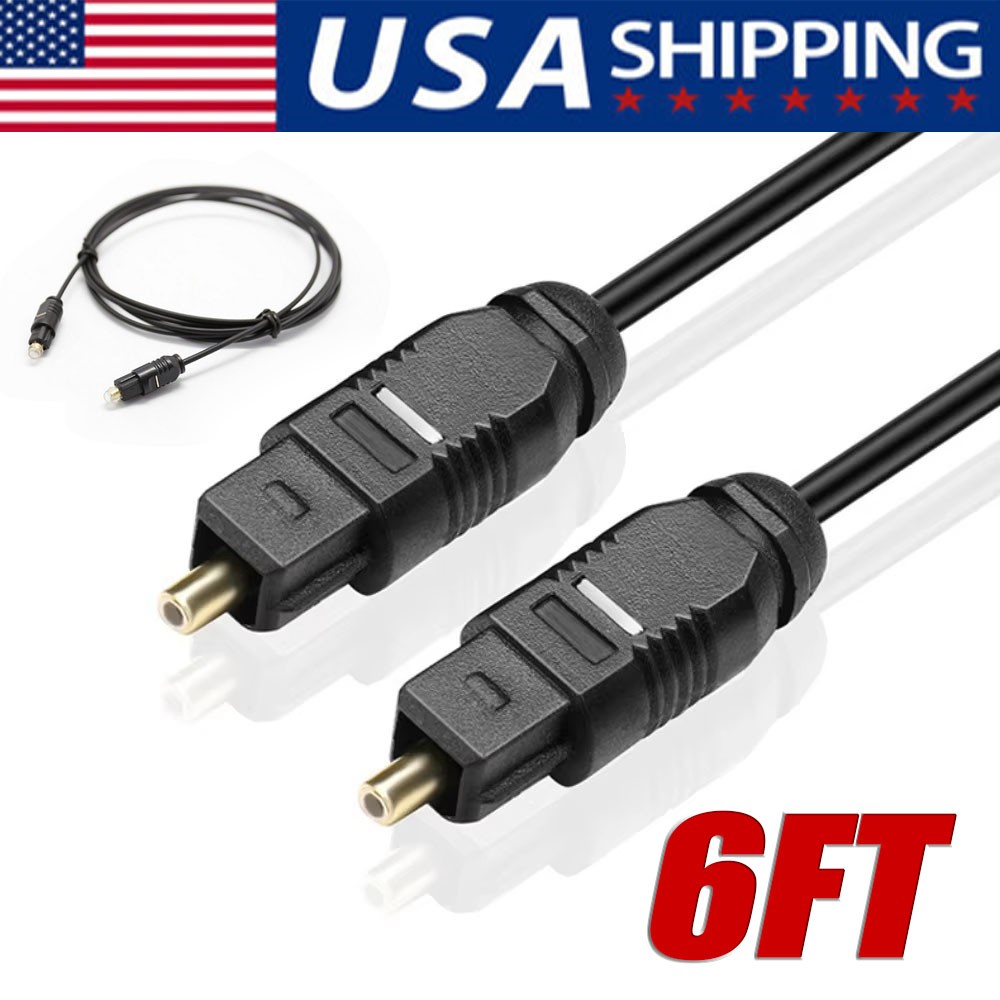 6FT Digital Fiber Optic Audio Cable Cord Optical TosLink for TV DVD AMP USA