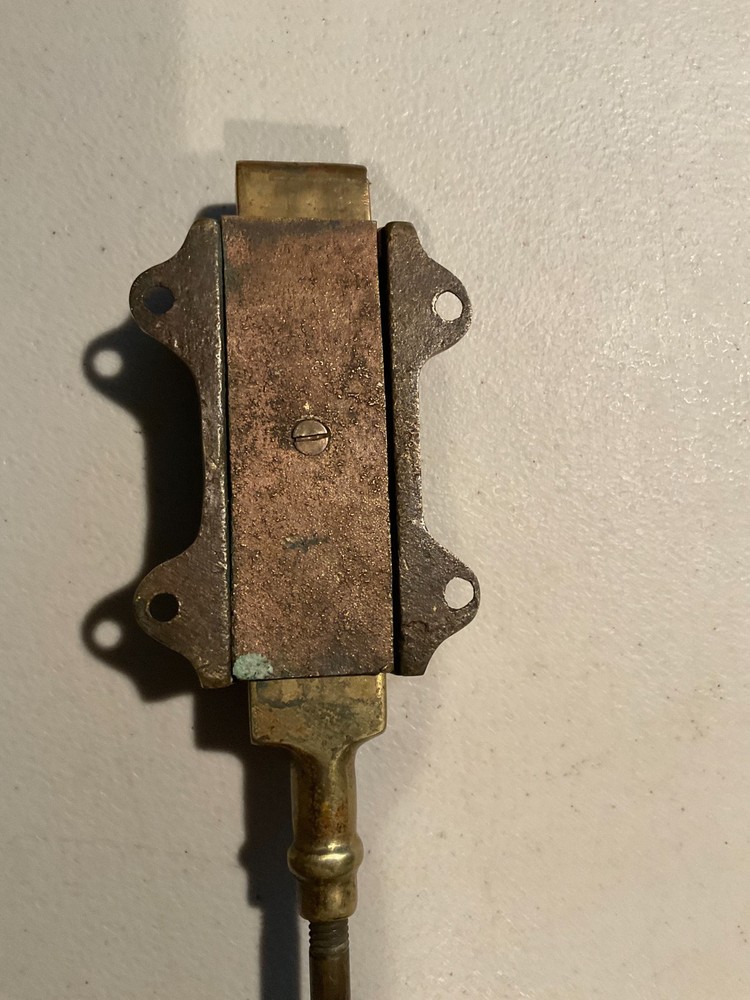 Antique Victorian Solid Brass Double Door Bolt Lock Set