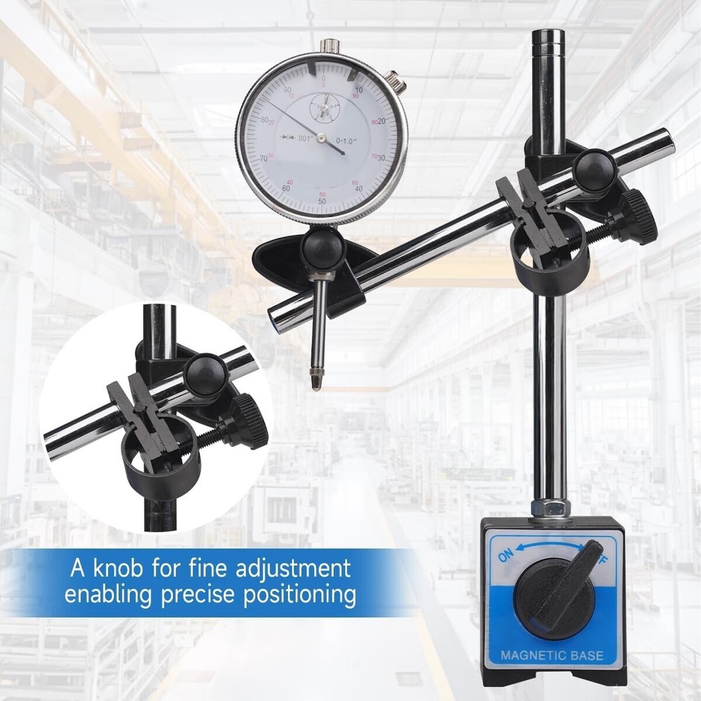 Dial Indicator with Magnetic Base, 0-1"×0.001" Precision Dial Test Indicator Set