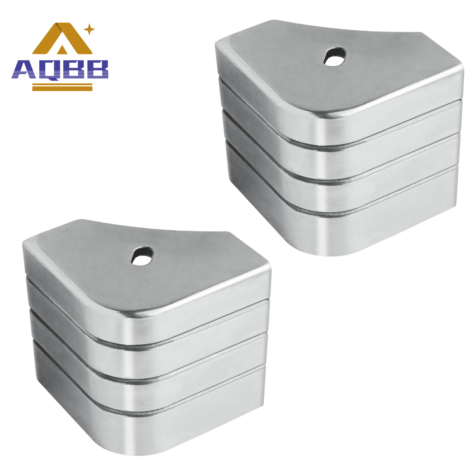 2pcs Aluminum Boat Deck Corner Pack of Pontoon Corner Cap For 90° Rounded Corner