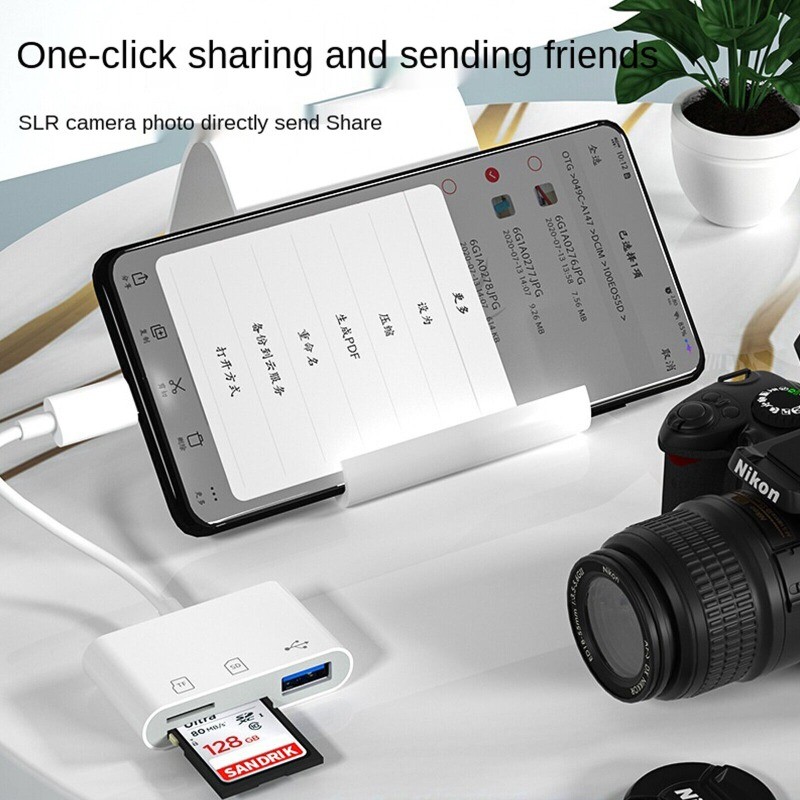 3-in-1 USB Stick SD TF Card Reader Type C OTG Adapter For iPhone Android Devices