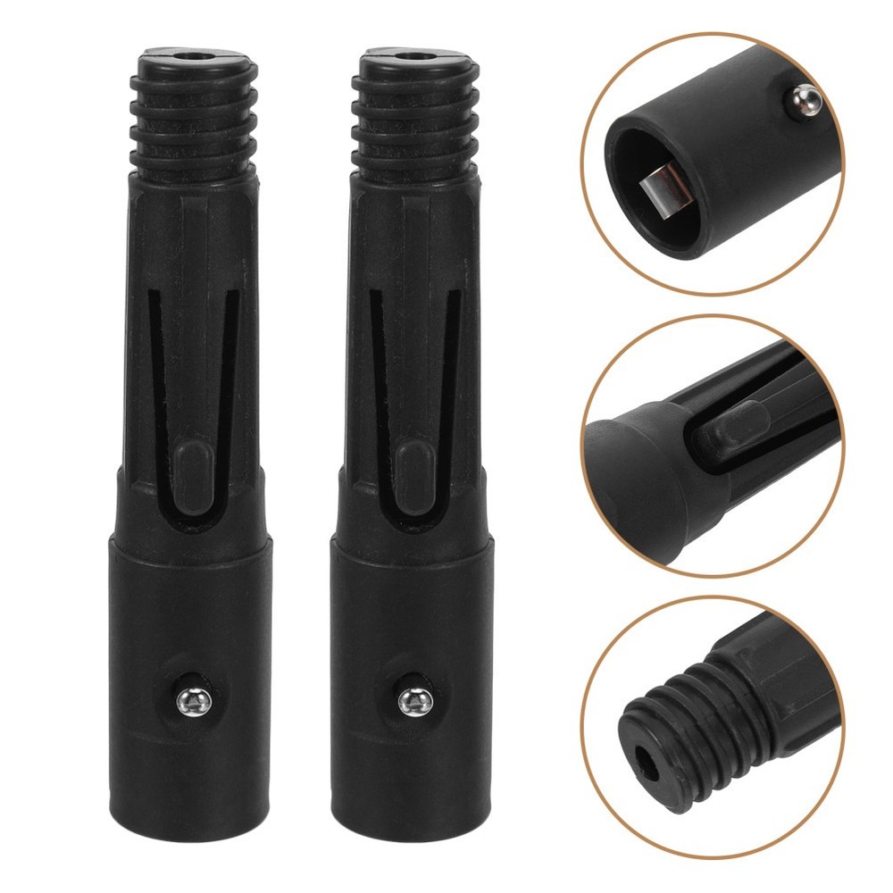 2 Pcs Broom Handle Threaded End Attachments Extension Pole Tip Replacement