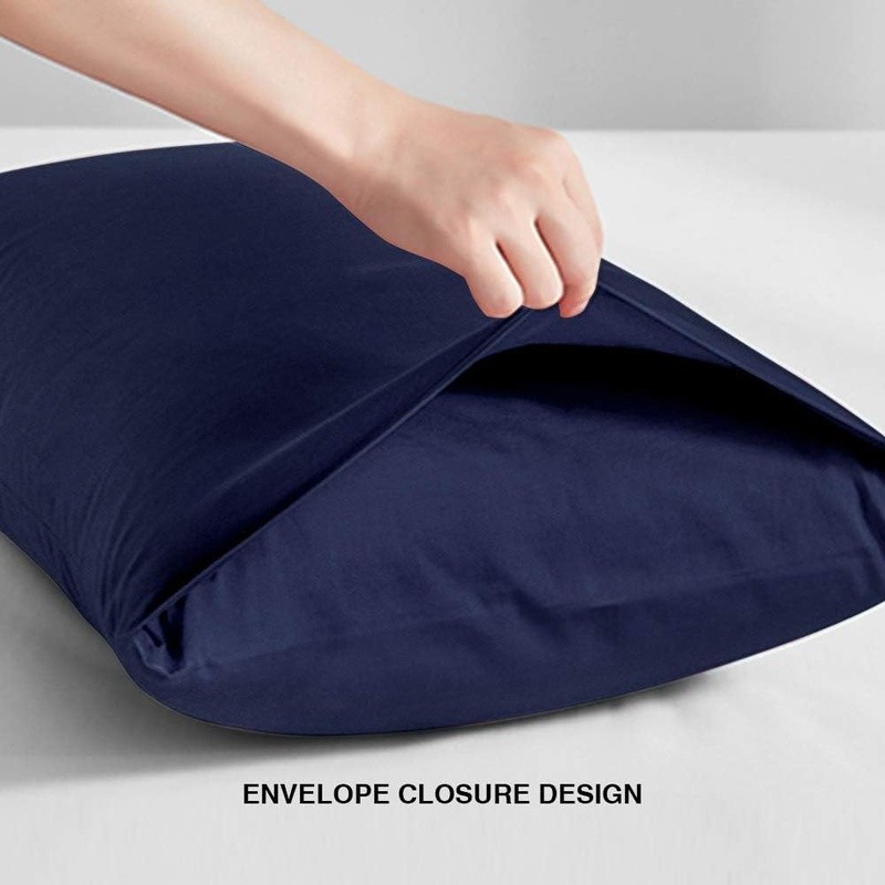 Microfiber King Pillowcases Soft Stain Resistant Envelope Closure 2 Pack New