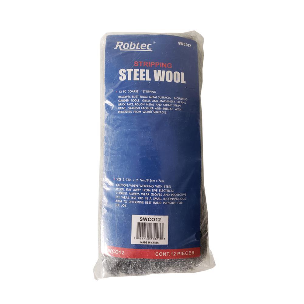 Robtec Grade #2 Coarse Steel Wool Pads (12-Pack)