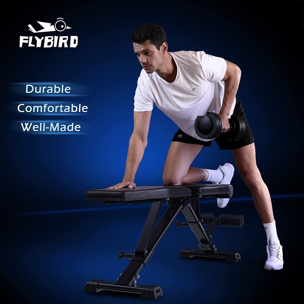 Weight Bench, Adjustable Strength Training Bench for Full Body Workout with Fast