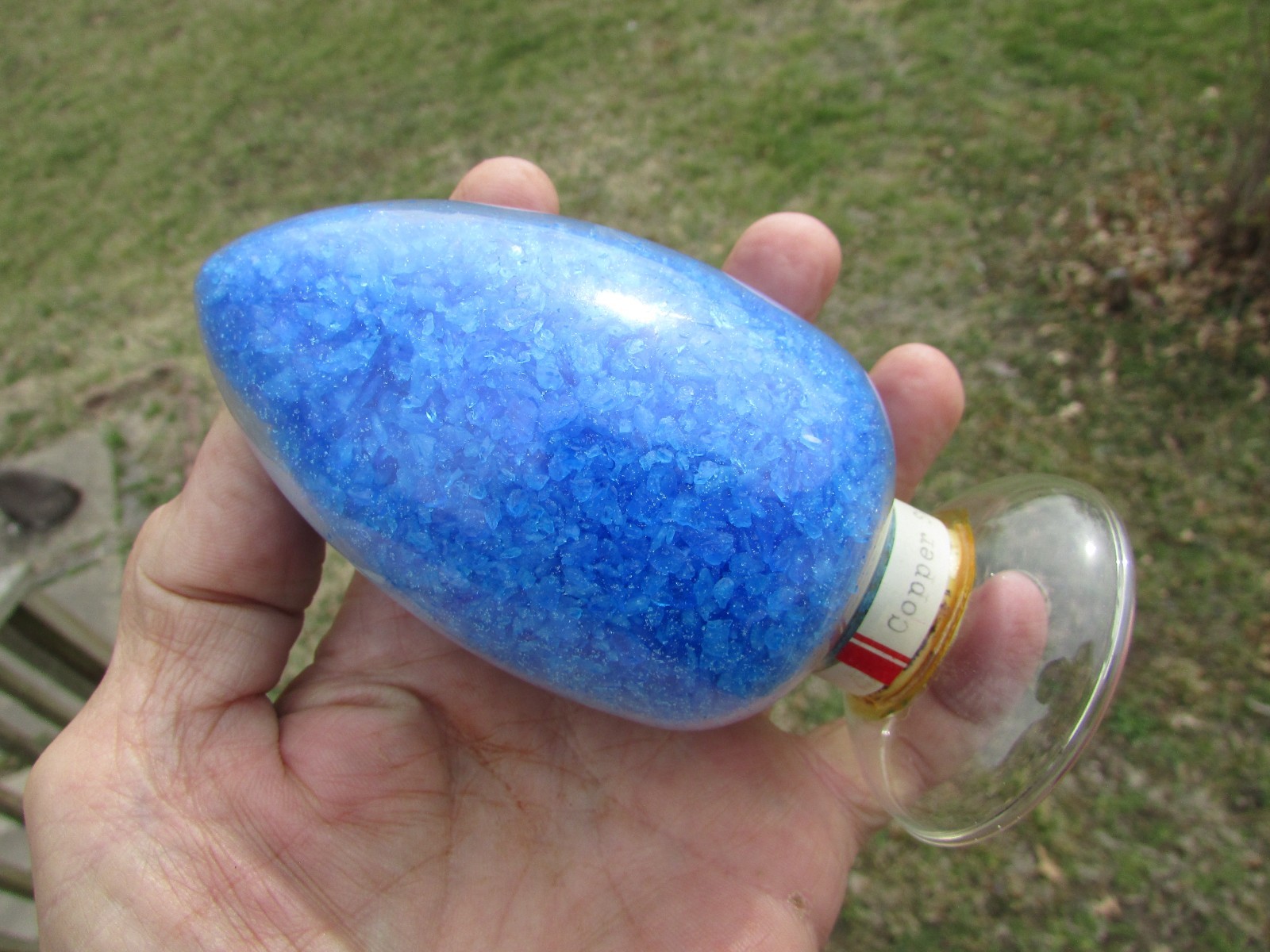 COPPER SULPHATE Show Bottle DISPLAY Dome LABORATORY APOTHECARY SCIENCE Chemical
