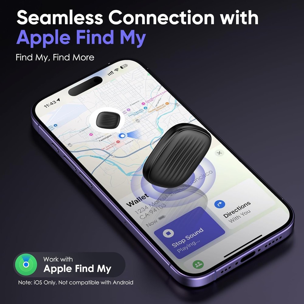 Air Tracker Tags-4 Pack: Bluetooth Tracker Work with Apple Find My (iOS only)...