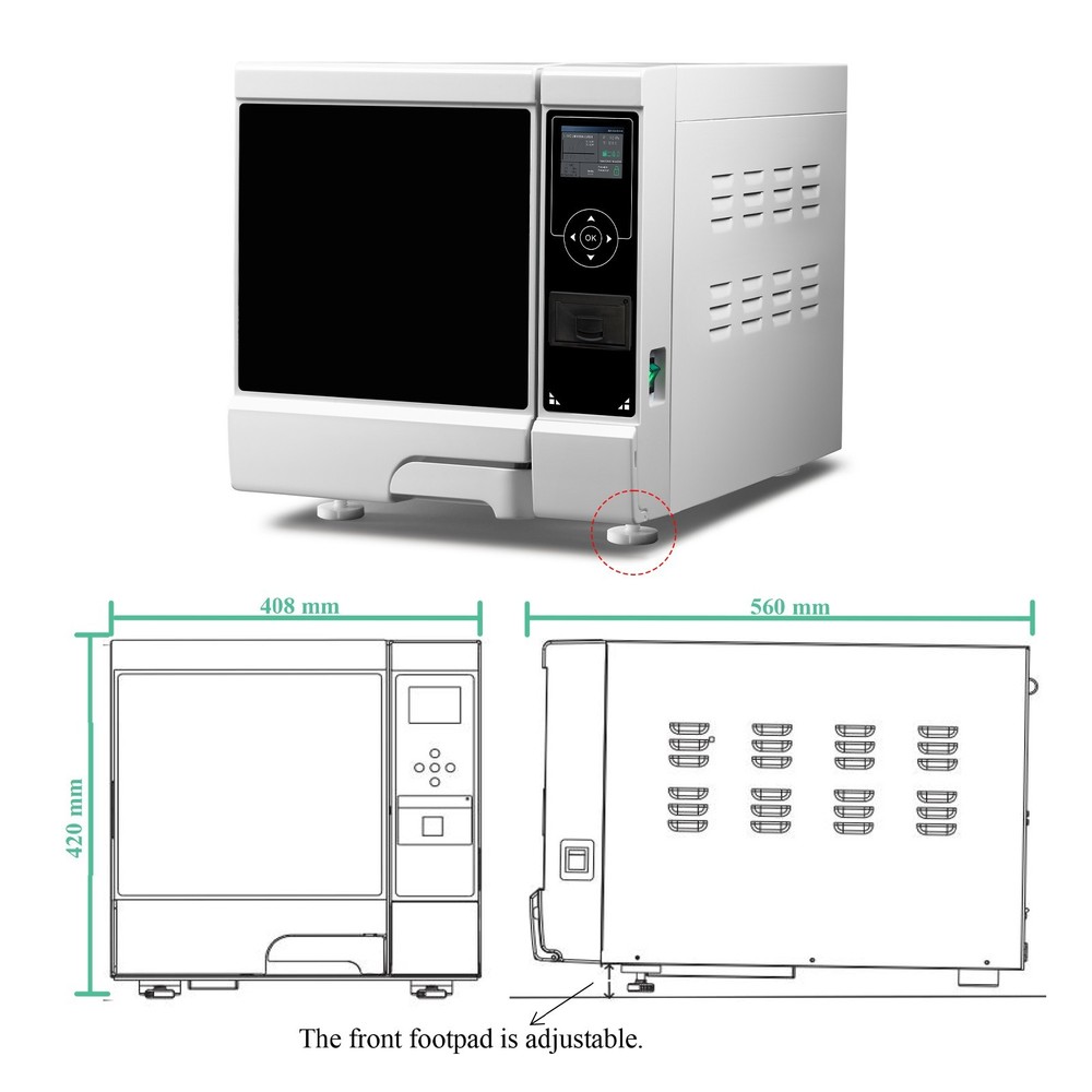8L LCD Dental Vacuum Steam Sterilizer Autoclave with Drying Function Class B US