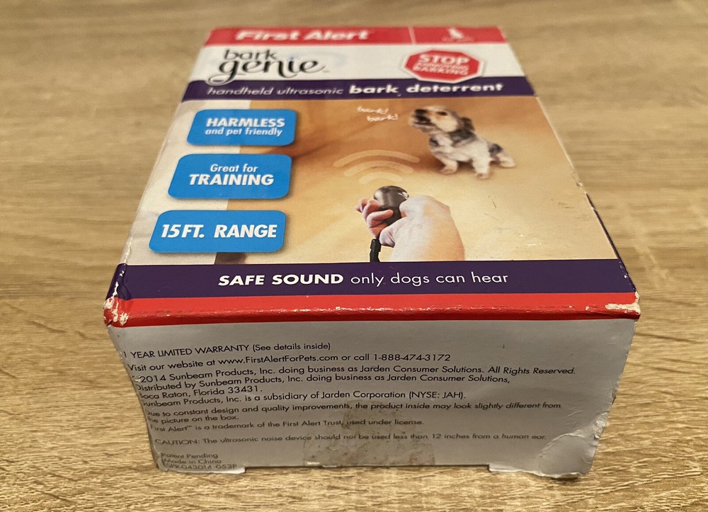 First Alert Bark Genie Handheld Bark Control Device 15ft Range Harmless Open Box