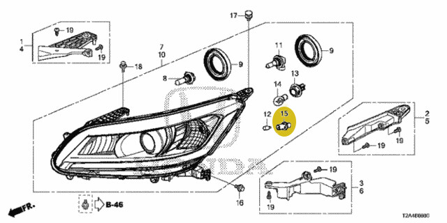x2 Honda Acura Parking Light T10 Bulb Sockets Pair 33303-T2A-A01 Fit Accord