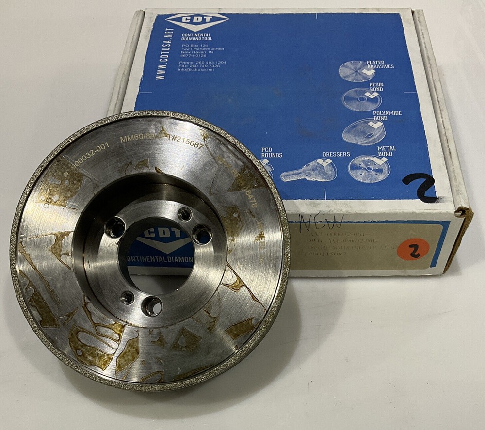 CONTINENTAL DIAMOND TOOL 215087 GRINDING WHEEL 5.79" OD 1.5" 60/80 GRIT
