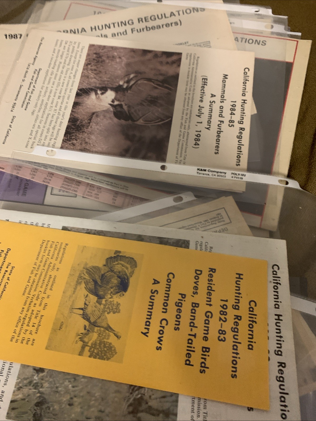 Lot Of 29 California Regulations Pamphlets 1952 1994 Vintage Hunting Fishing