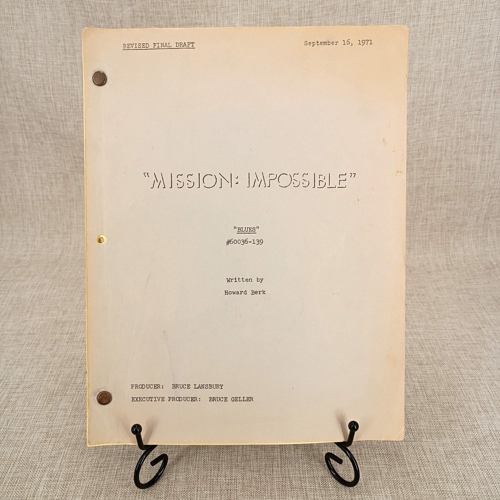 Mission: Impossible 1971 TV Show Original Script "Blues" Revised Final Draft