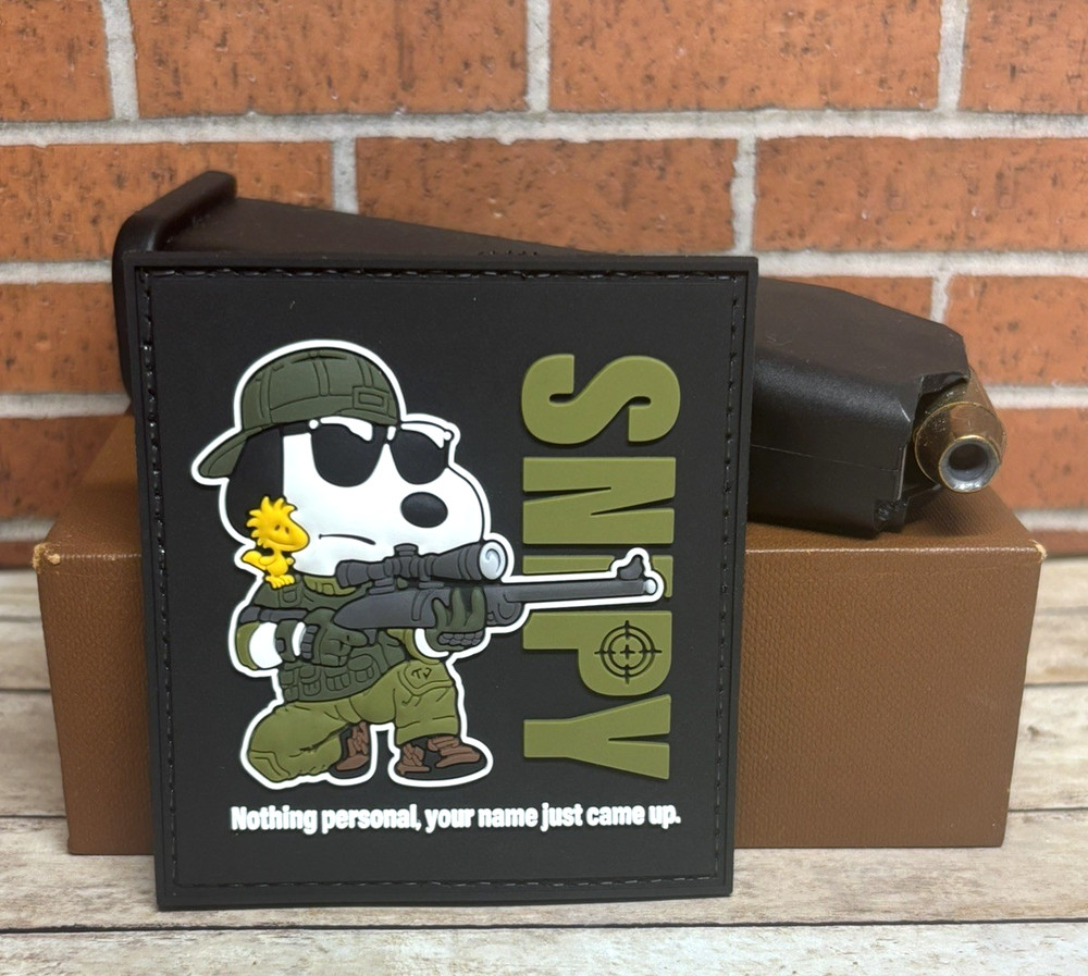 Sniper PVC Patch - Morale Sniper Rifle Patch - Hook Gun Snoopy Tactical Patch