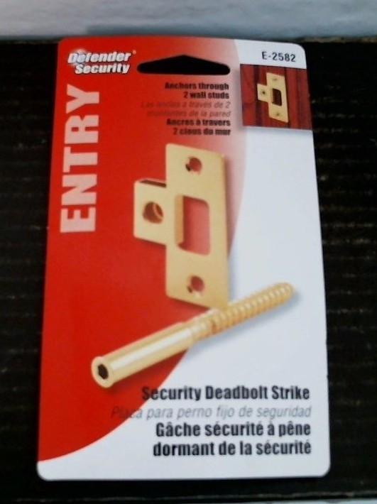 PrimeLine E-2582 Security Deadbolt Strike, Entry, Brass, FREE SHIPPING