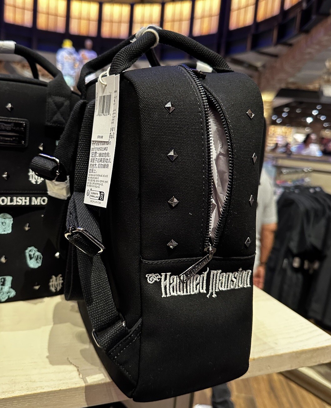 2024 Disney Parks Loungefly Haunted Mansion Canvas Backpack Leota Hatbox Ghost