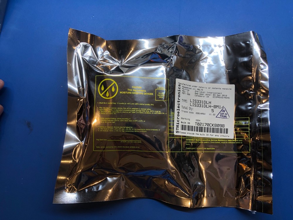 ST Microelectronics LIS331DLH Accelerometer 16LGA Package, Sealed Package of 5