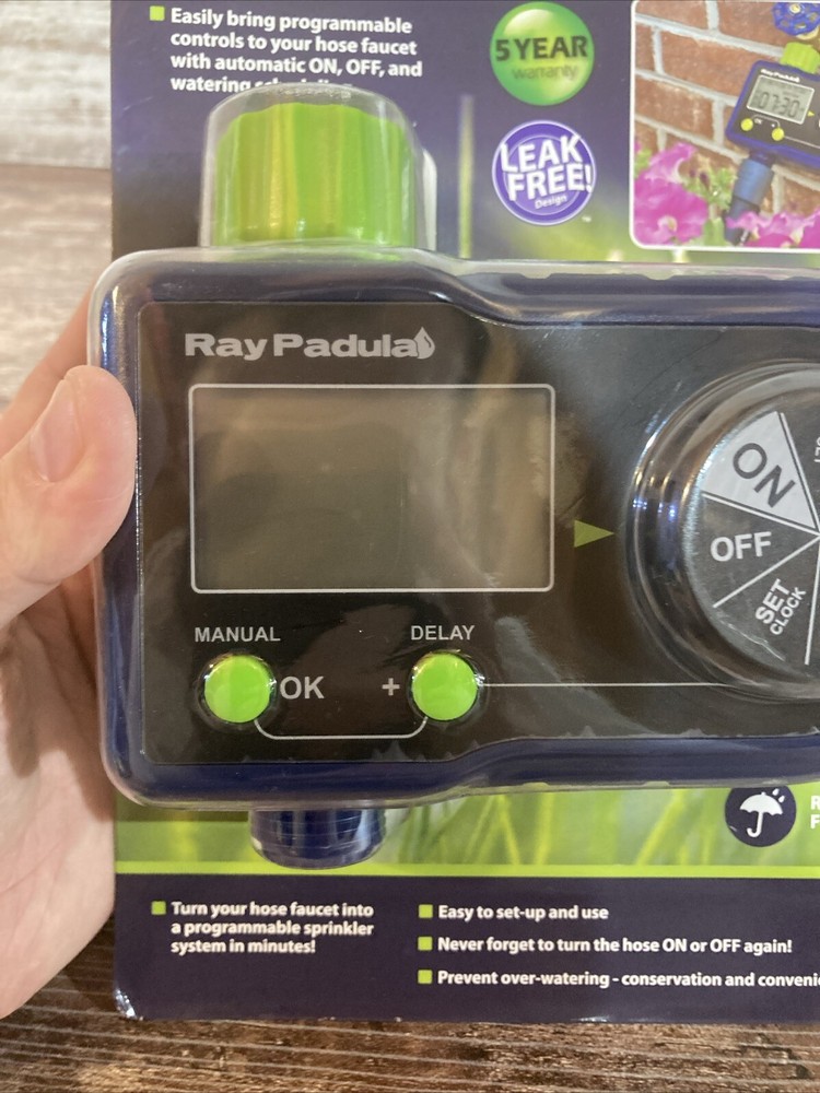 Ray Padula 1-Zone Programmable Electronic Sprinkler Timer for Yard Garden Hose