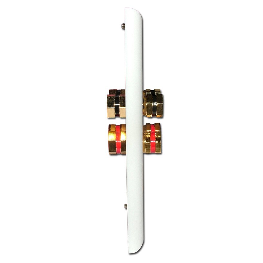 Choice Select Decorative Single Gang Wall Plate with 4 Binding Posts (White)