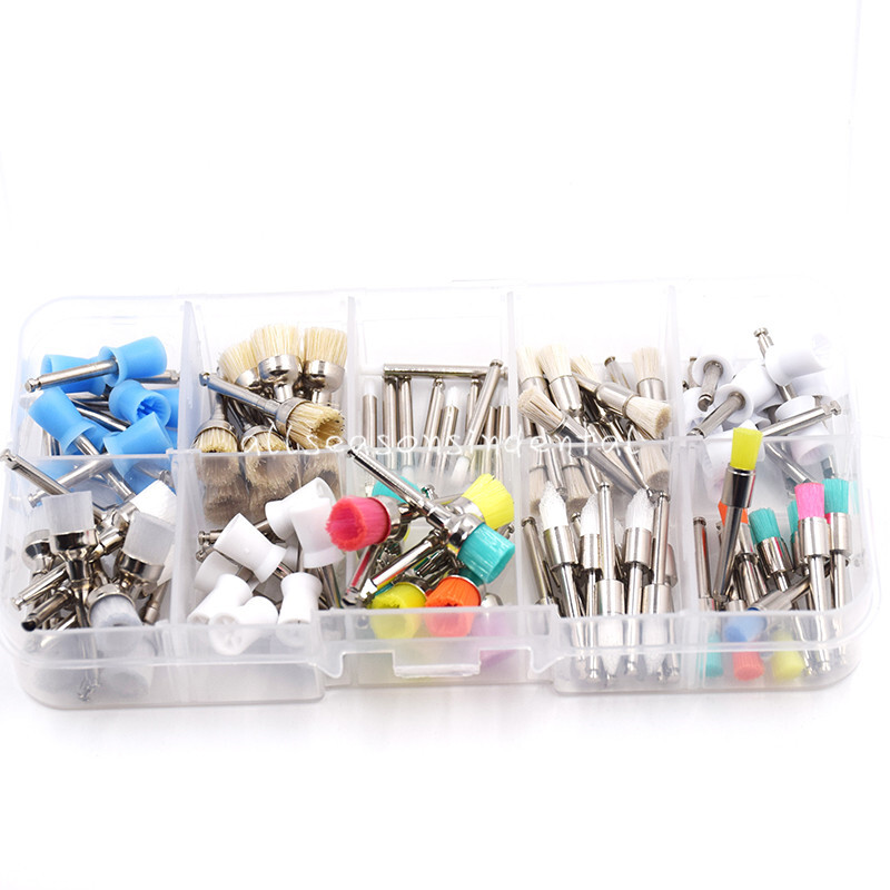 Dental Latch Tapered Rubber Bristle Polishing Cups&Brushes Tooth Prophy Polisher