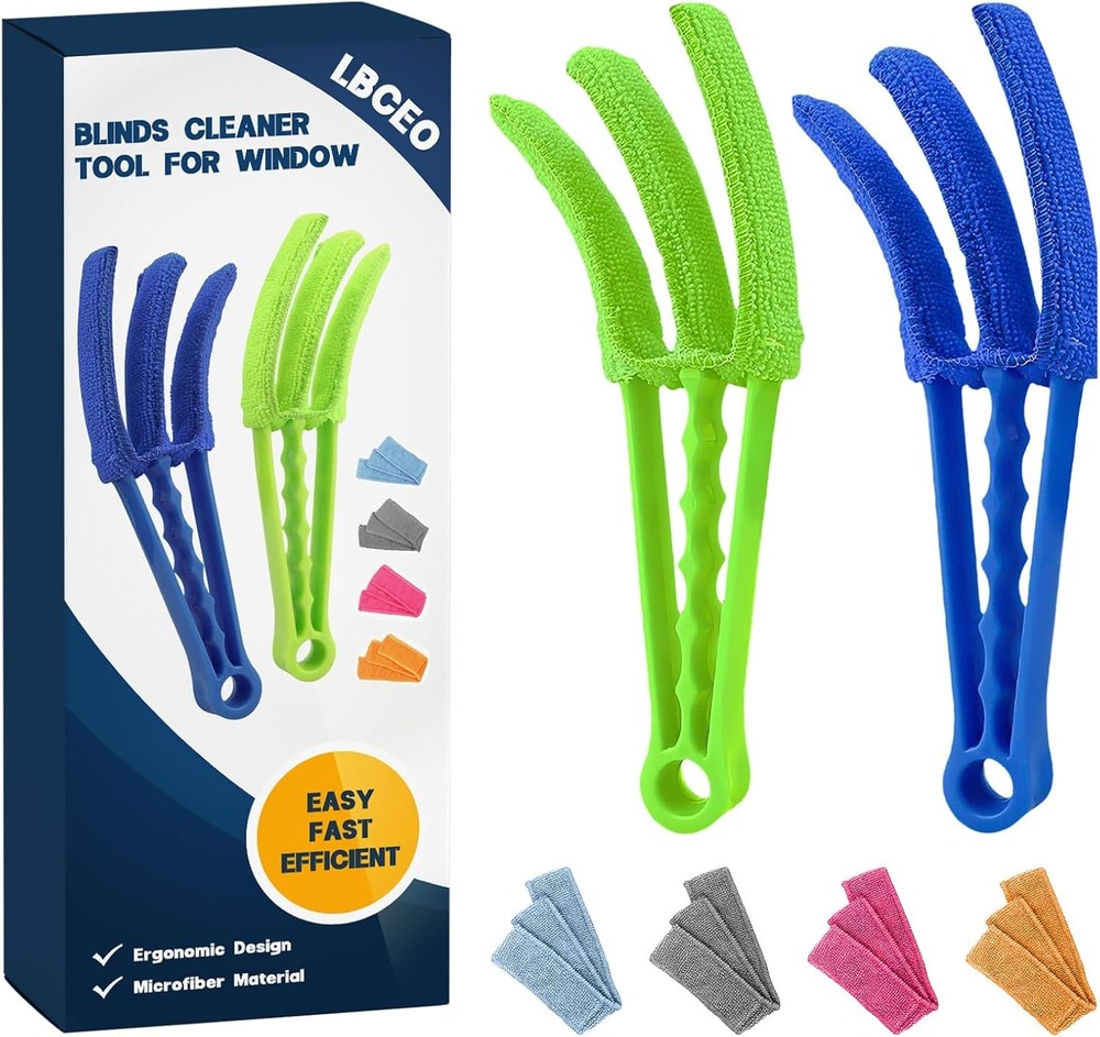 Window Blind Cleaner Duster Brush - Reble Microfiber Sleeves for
