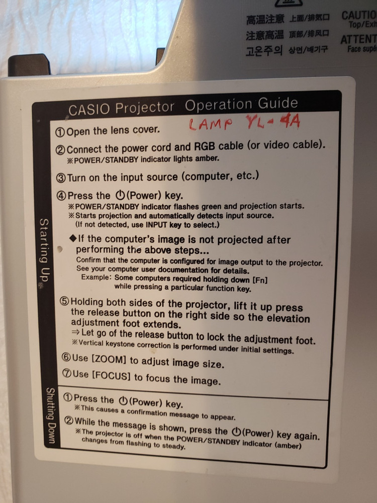 Used CASIO DATA PROJECTOR XJ-S47 With Carry Case Power Cord & Data Cable