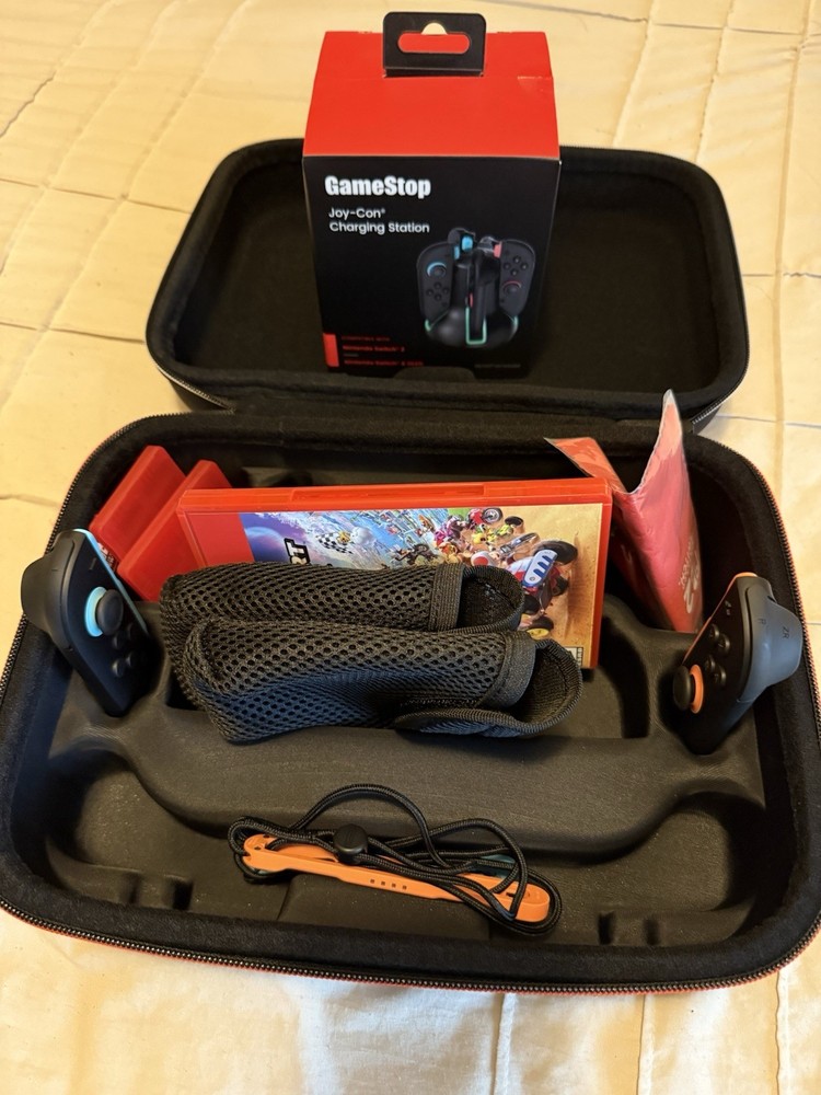 Nintendo Switch 2 Accessory Bundle Case Mario World Hand Grips Charging Station