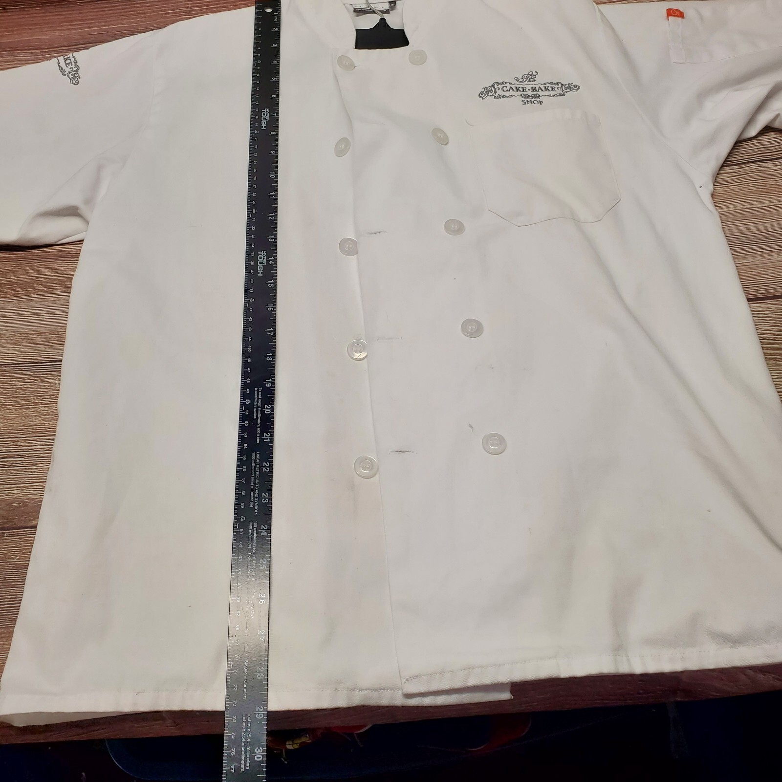 Happy Chef Size Medium White Bakery Shirt Jacket Cake Bake Cook