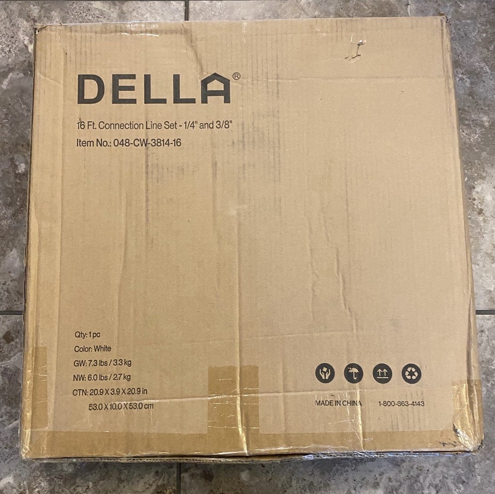 DELLA 16 Ft Mini Split Line Set, Includes 3/8" & 1/4" O.D. copper pipes