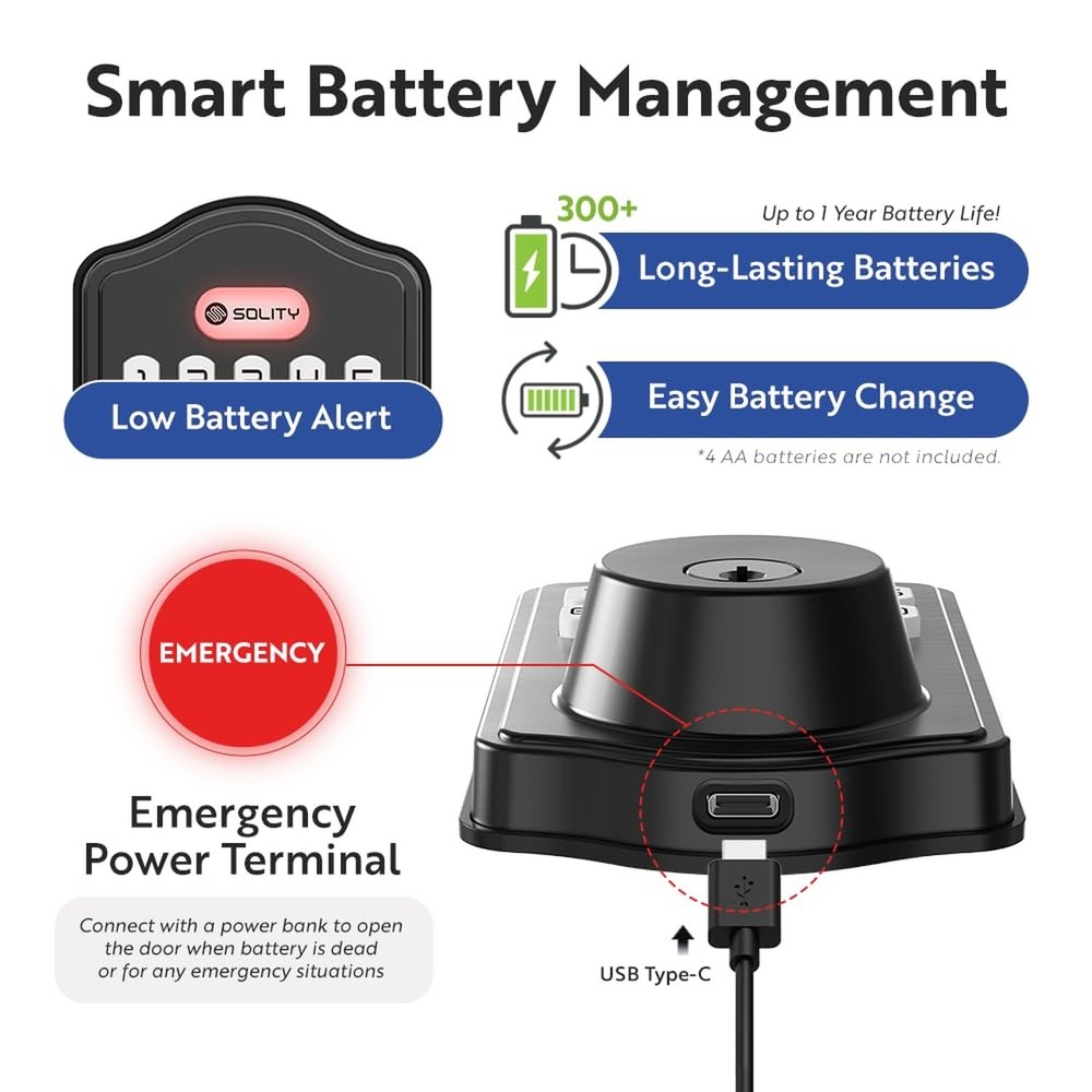 Solity Smart Digital Electronic Deadbolt Door Lock, Keyless Entry, Auto Lock,...