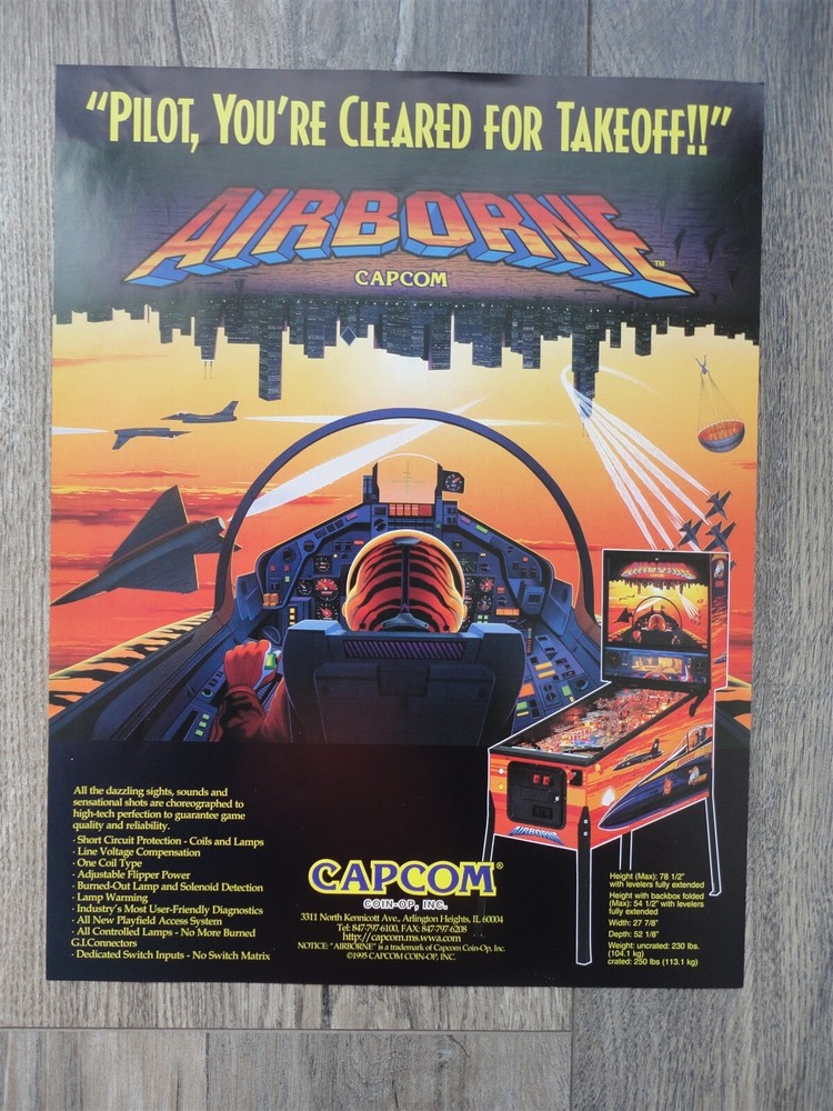 Airborne Pinball Machine Flyer / Original Brochure