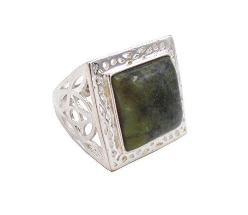 Irish Connemara Marble Ring Silver #20135 Size 9