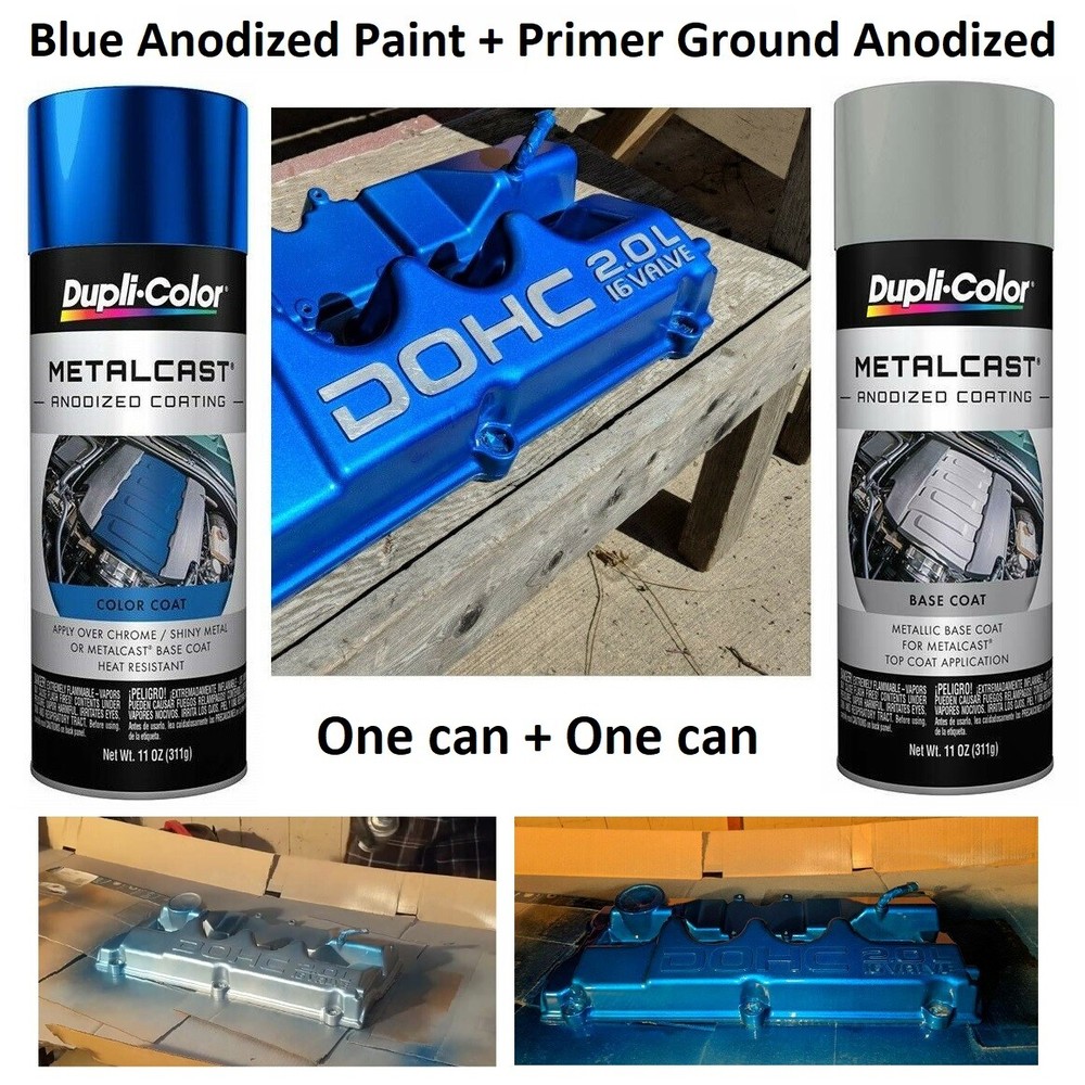 Blue Anodized Engine Paint + Base Prime Ground Anodized High Heat Coating NEW 2P