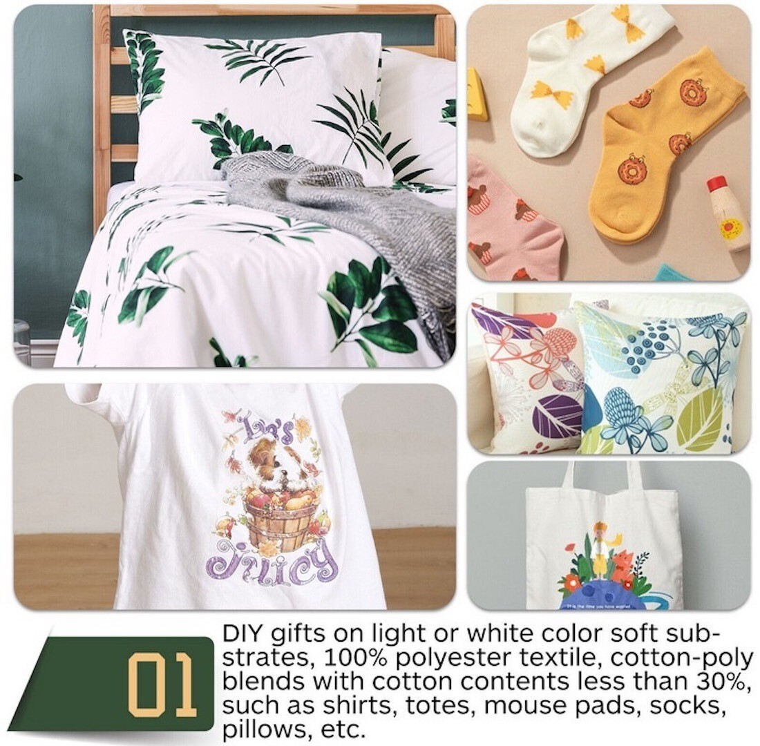 A-SUB Sublimation Paper 105g 8.5x11 100 Sheet for Any Inkjet Sublimation Printer