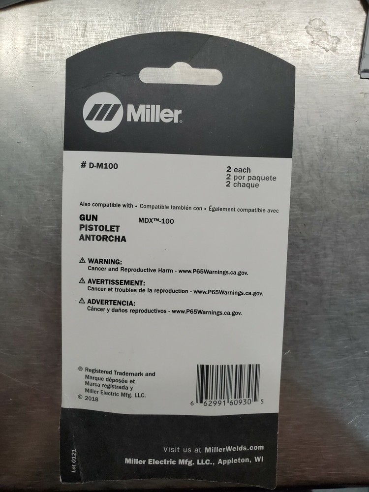 Miller D-M100 Gas Diffuser AccuLock MDX for MDX-100, 2PK