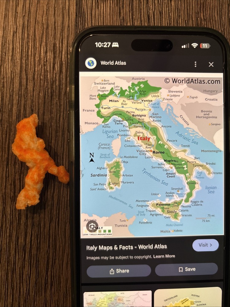 Cheeto Shaped Like Italy
