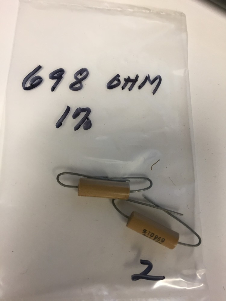 698 OHM  1% RESISTORS 2 PCS NOS