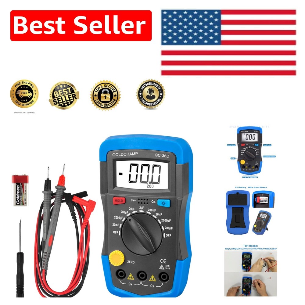 Versatile Capacitor Tester with Backlight - Essential Multimeter for Any Toolkit