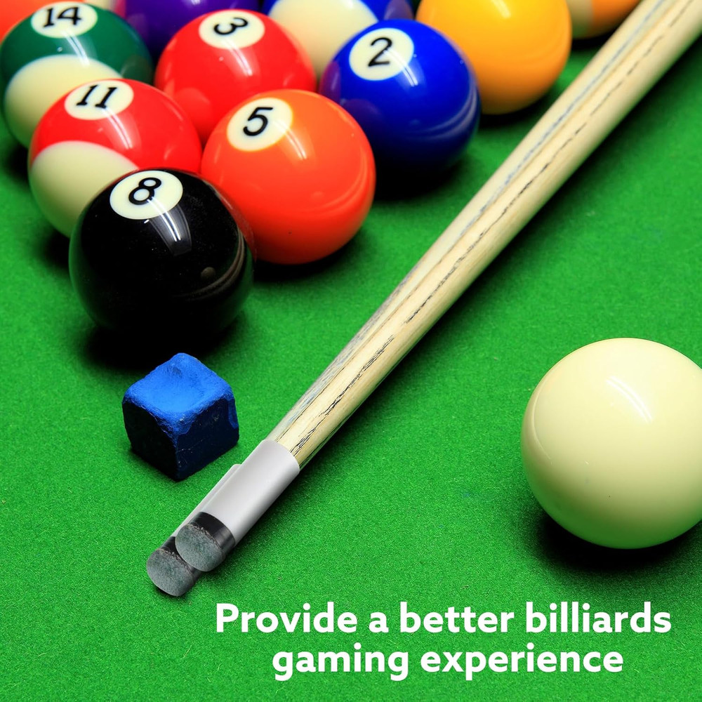20 Sets Billiard Cues Tips Replacement Kit with White Pool Cue Stick Ferrules, S