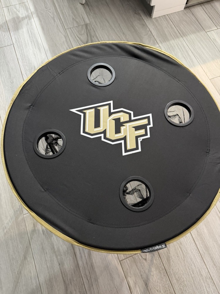 UCF Central Florida Logo Round Portable Folding Table