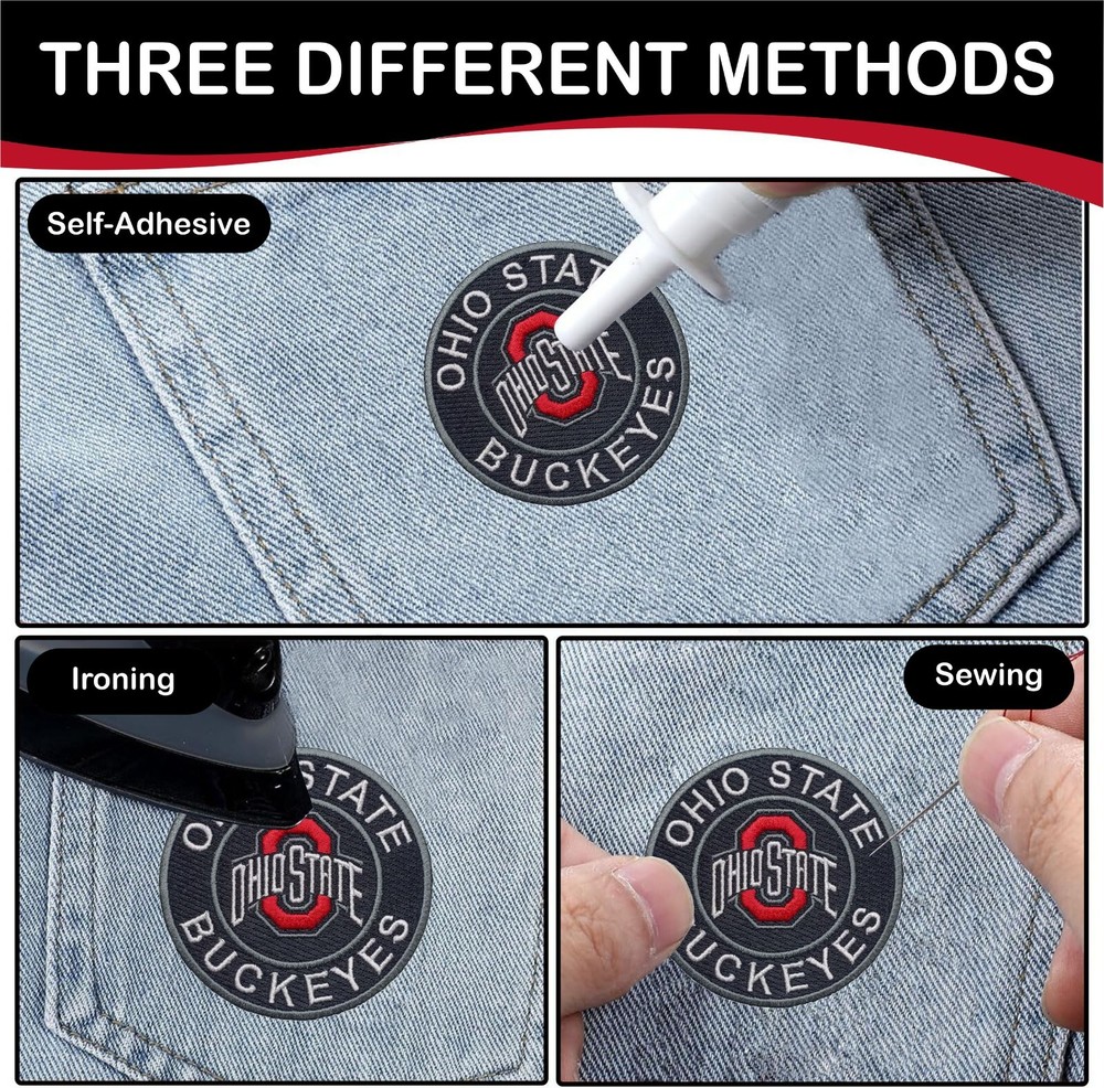 Ohio State Buckeyes Logo Iron On Patch - Sew Patch - Embroidered Patch 3.7"