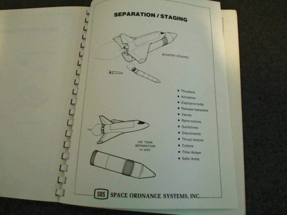 1970s SOS SPACE ORDNANCE SYSTEMS PRESENTATION FOR SPACE SHUTTLE PROGRAM SERVICES