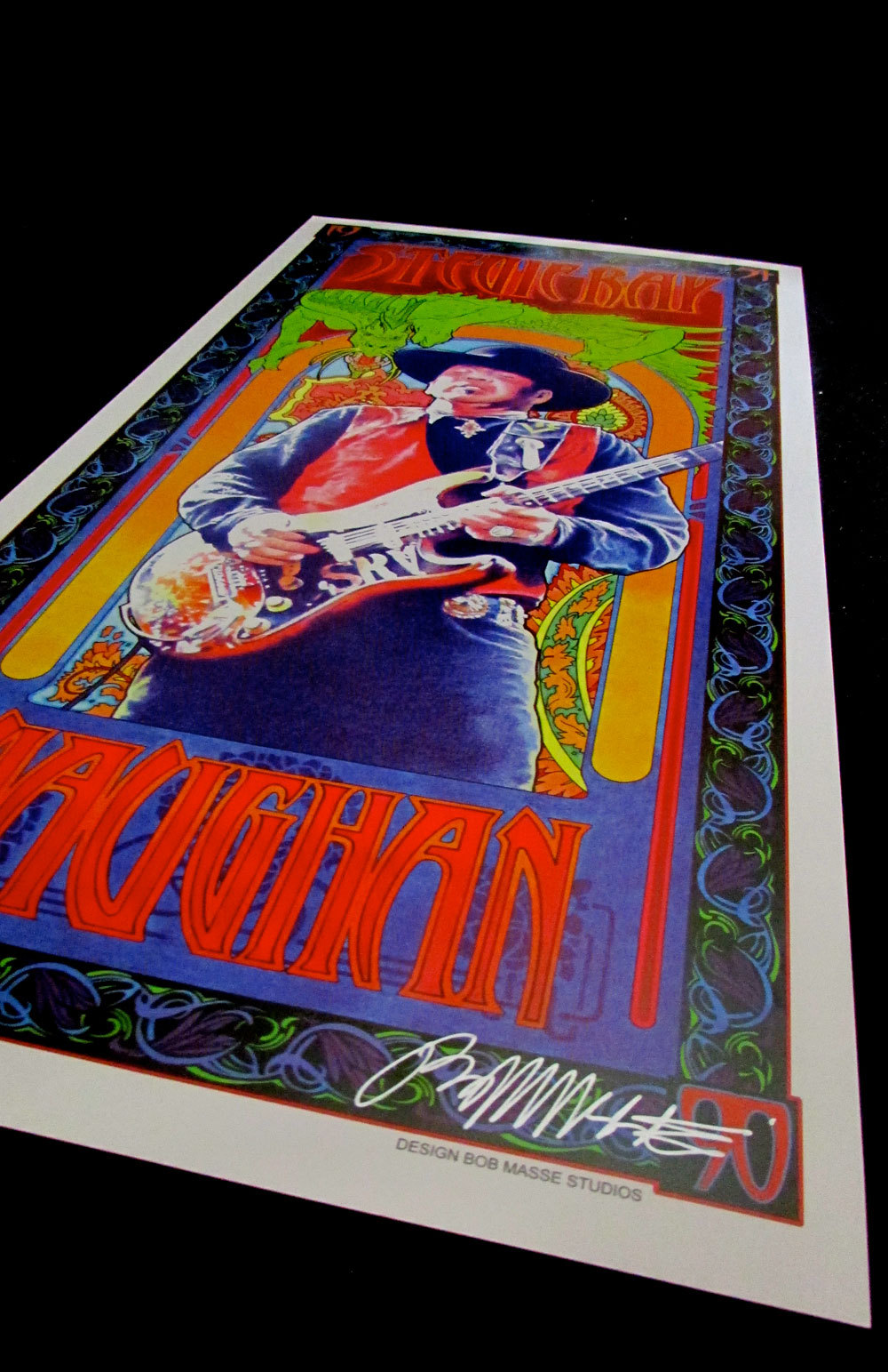 Stevie Ray Vaughan Poster 1990 Artist Edition Hand-Signed Bob Masse includes COA