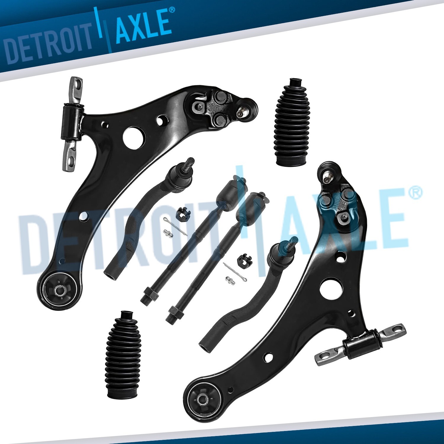 Front Lower Control Arms Tie Rods w/ Boots for Toyota Avalon Camry Lexus ES350