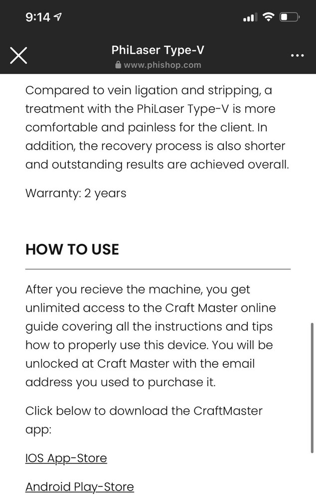 Philaser for Spider Veins