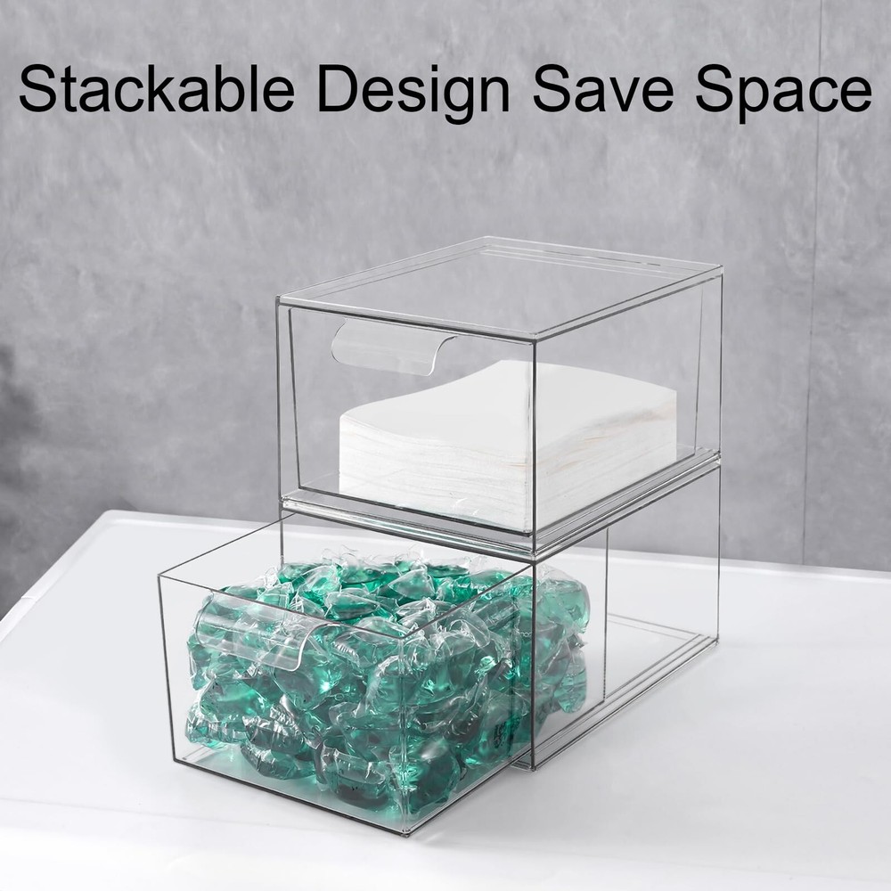 Stackable Laundry Pods Container and Dryer Sheet Holder, Dishwasher Pods Cont...