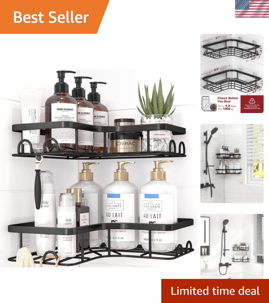 Corner Shower Caddy - 2 Pack, Adhesive Shower Organizers, Rustproof Stainless...